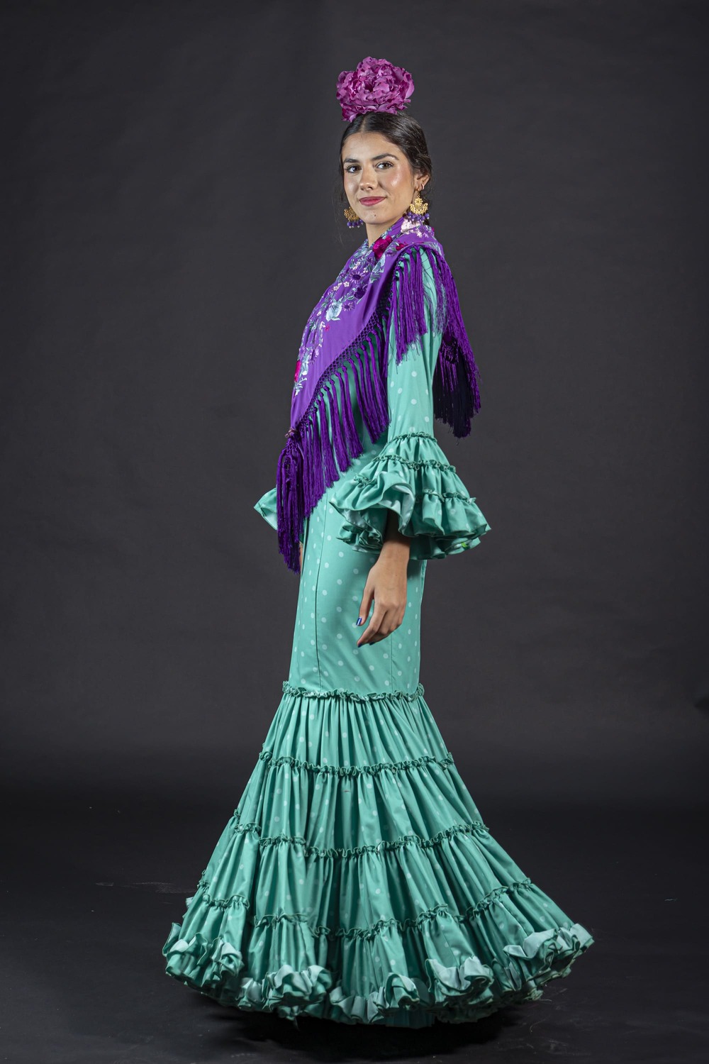 traje de flamenca verde agua