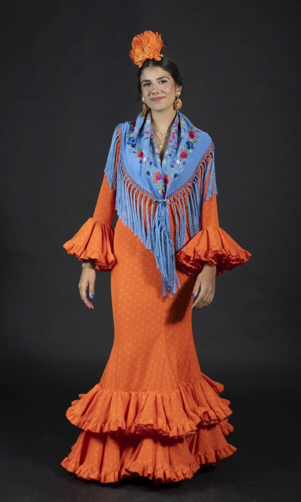 traje de flamenca naranja