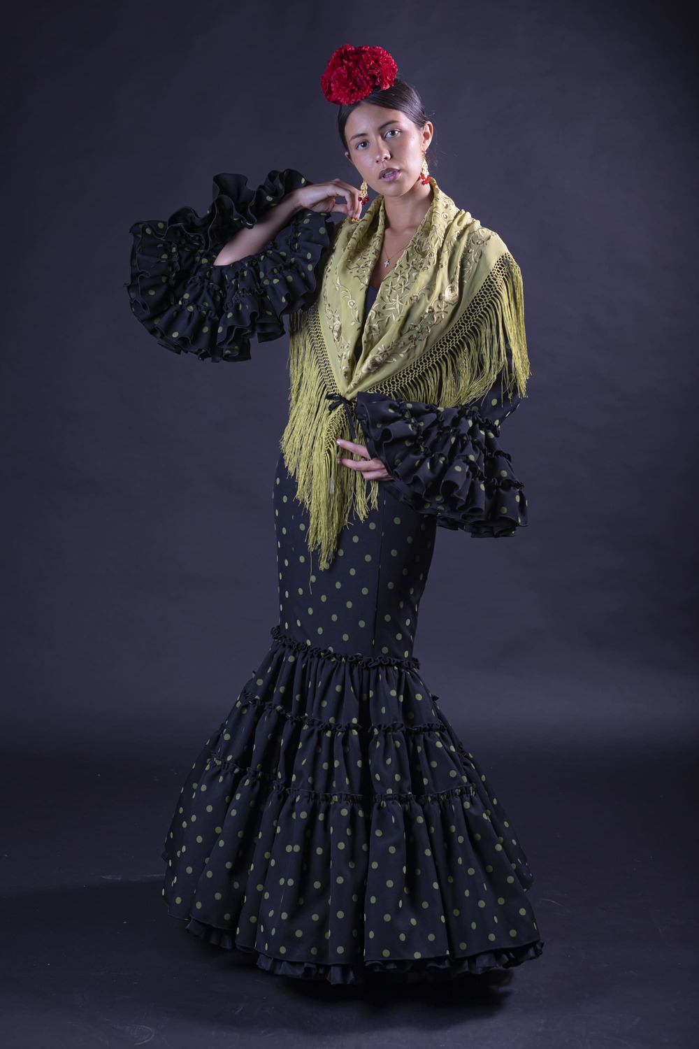 traje de flamenca azabache negro