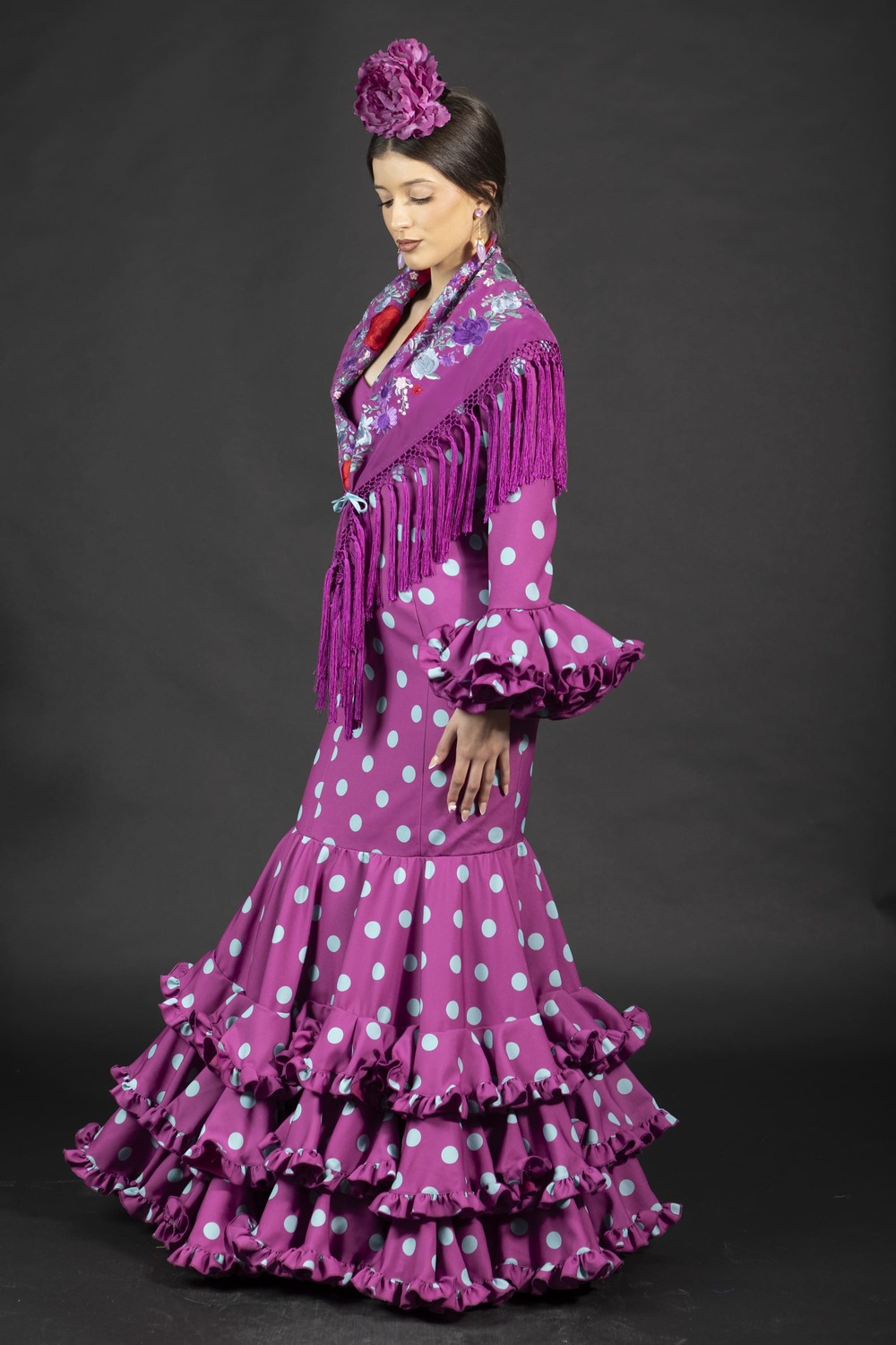 traje de flamenca morado