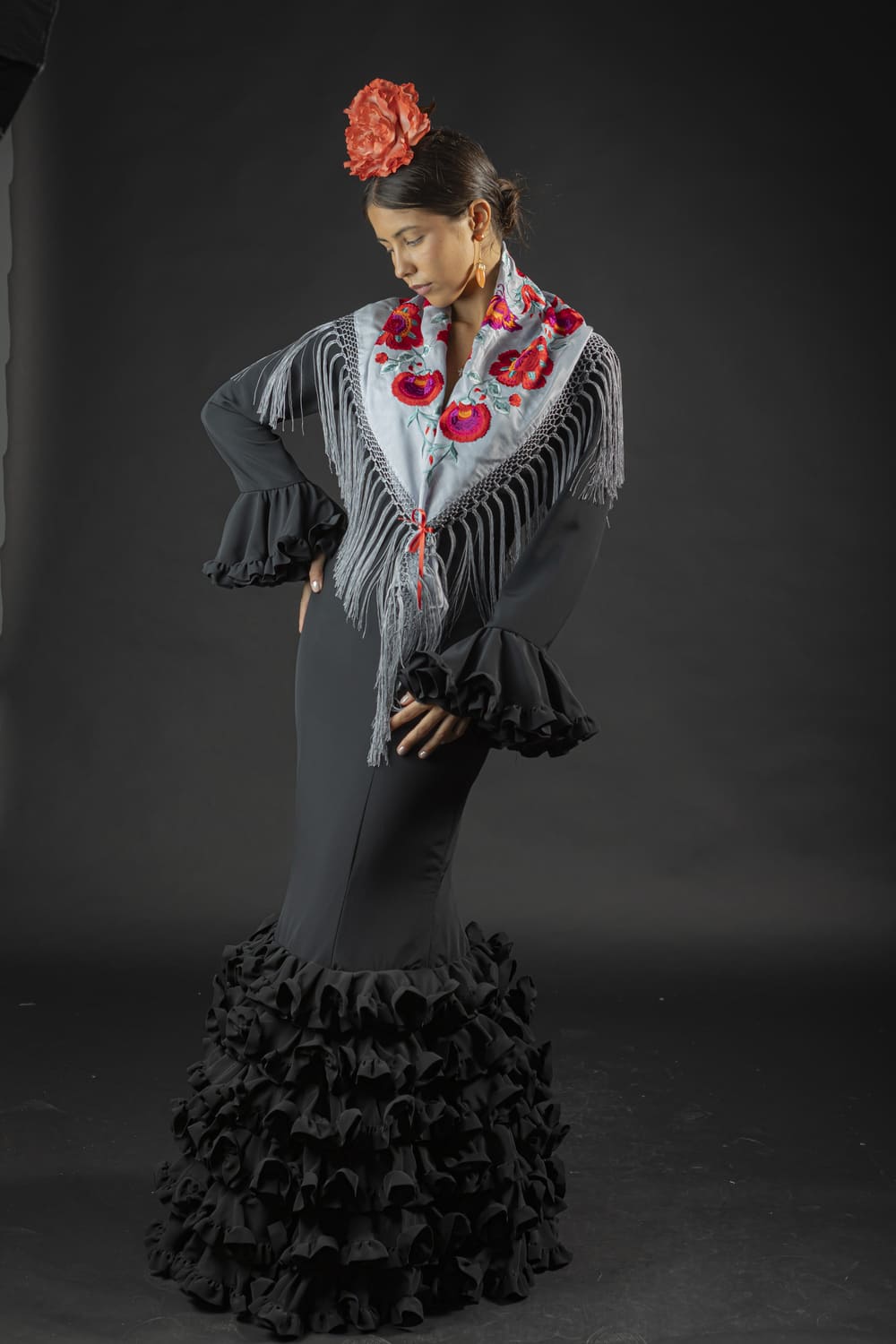 traje de flamenca pasion negro