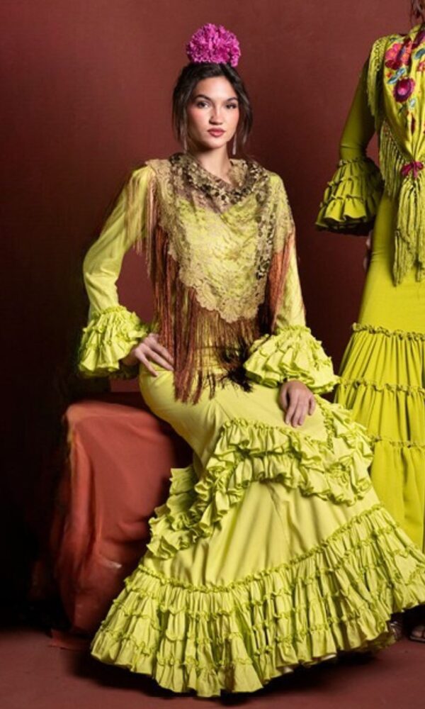 Traje de flamenca lima